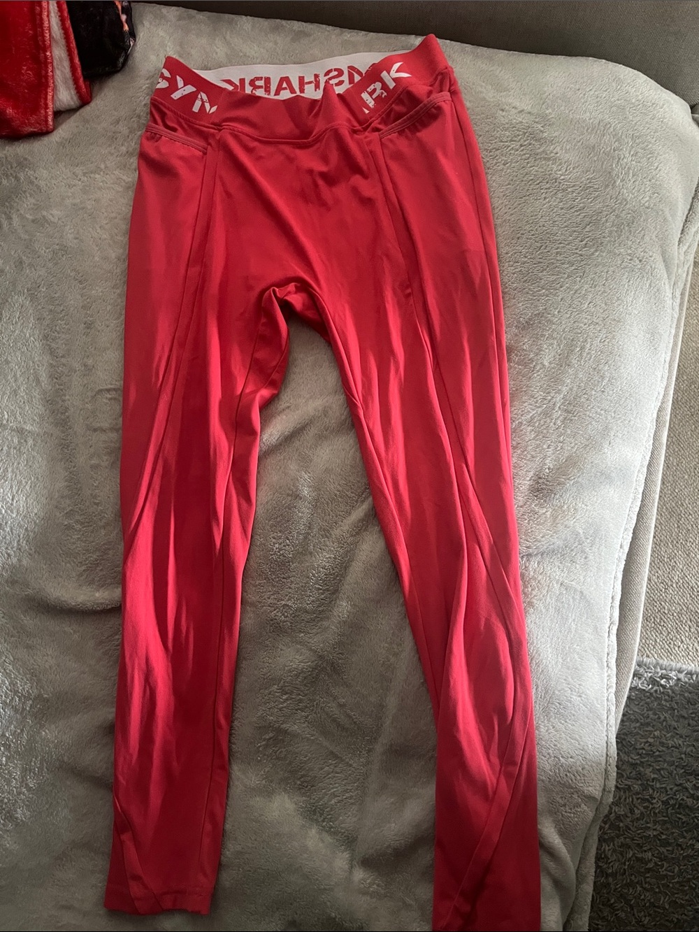 Gymshark Red High Waisted Workout Leggings Size L